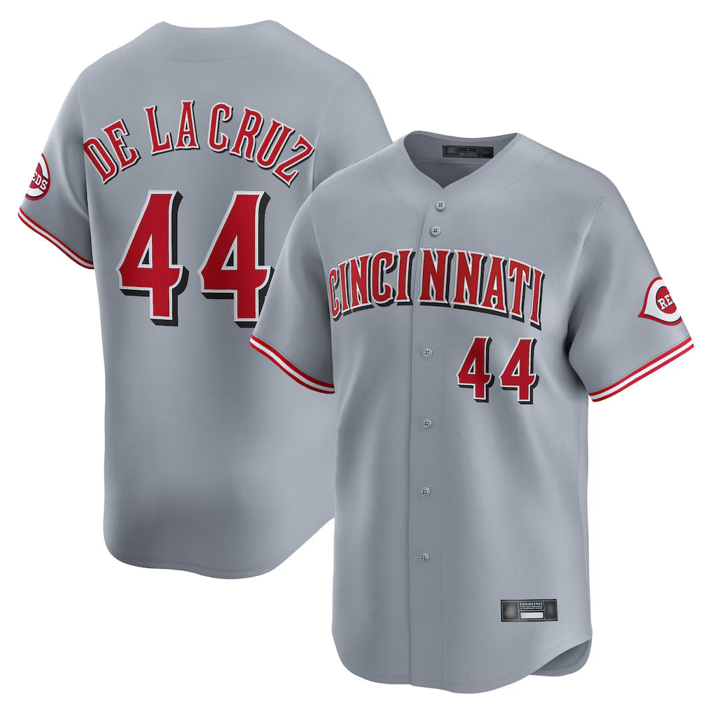 Pouc C.Reds #44 Elly De La Cruz Player Gray Home Limited Stitched Jerseys