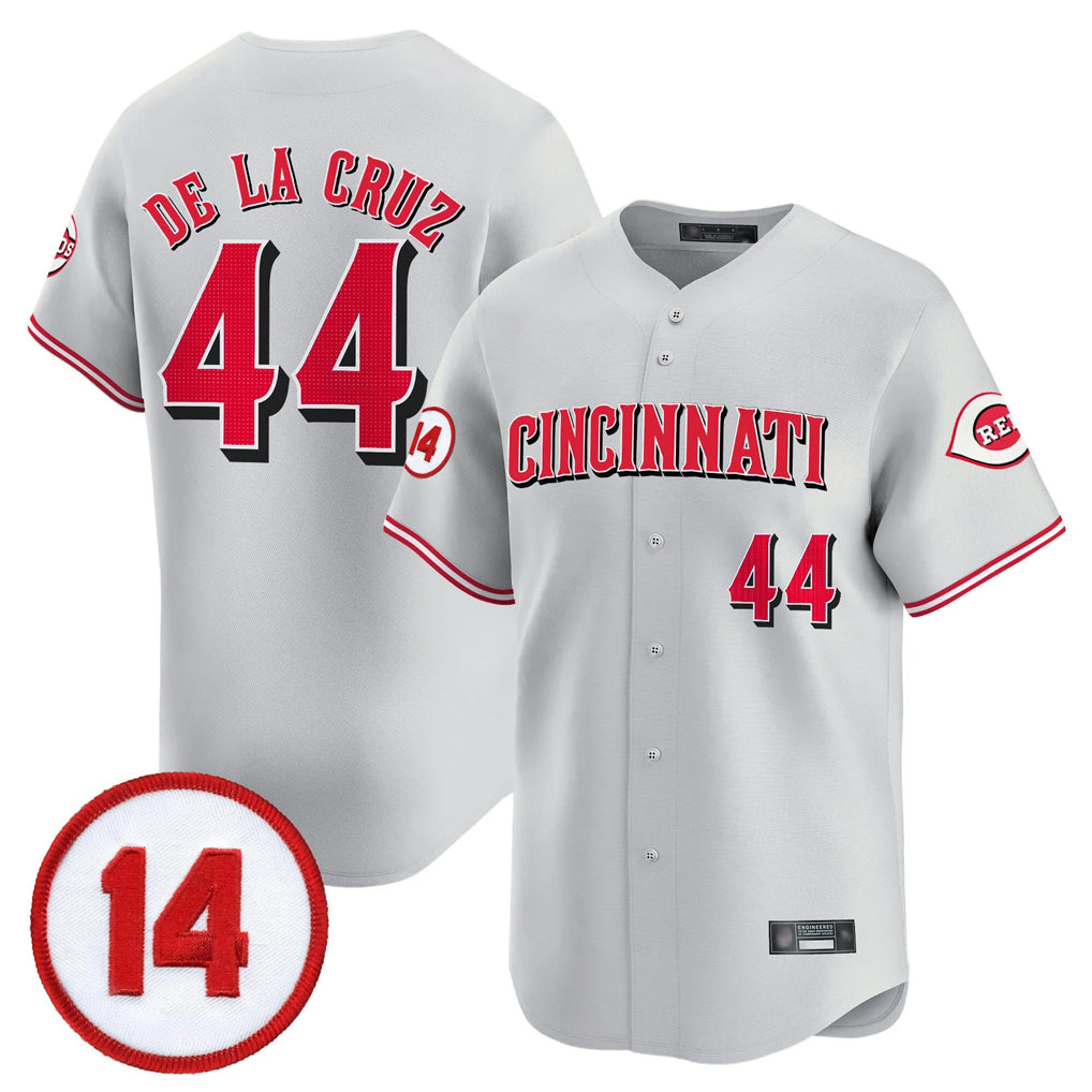 Pouc C.Reds #44 Elly De La Cruz Player Gray Vapor Premier Limited Home Stitched Jerseys