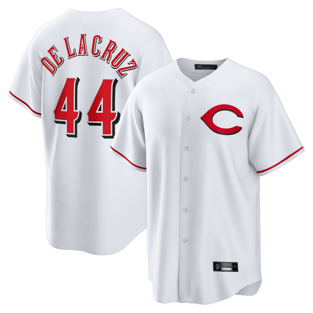 Pouc C.Reds #44 Elly De La Cruz Player White Home Game Stitched Jerseys