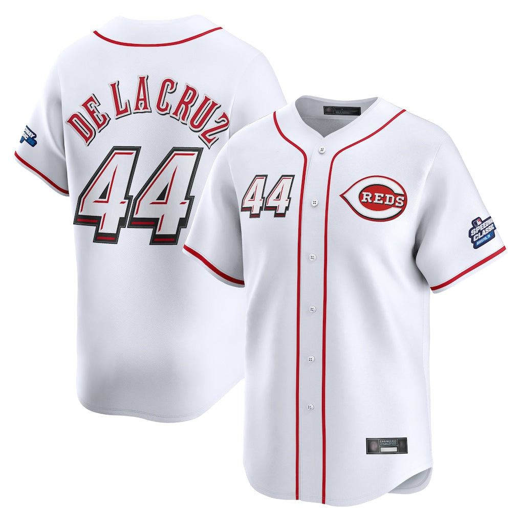 Pouc C.Reds #44 Elly De La Cruz Player White Speedway Classic Home Limited Stitched Jerseys