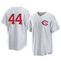 Pouc C.Reds #44 Elly De La Cruz Player White Stripe Field of Dreams Game Home Stitched Jerseys