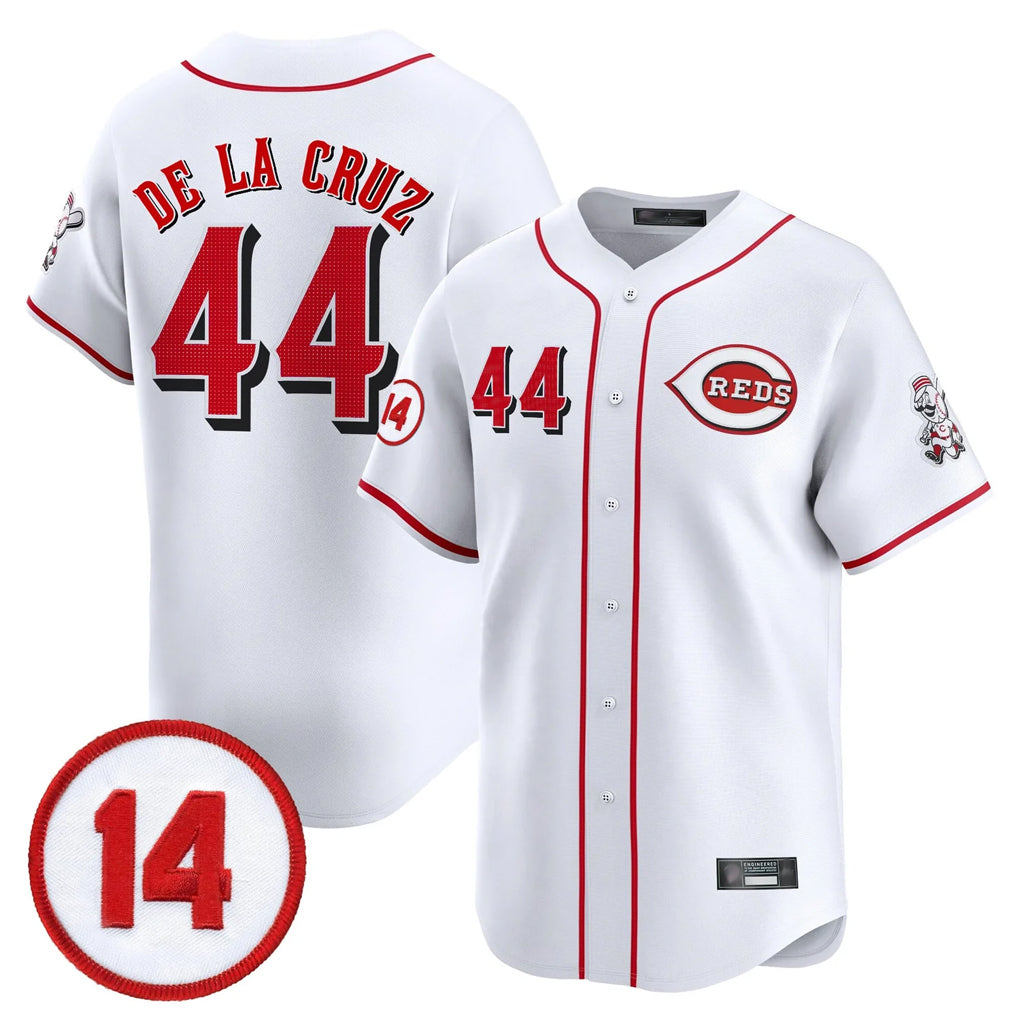 Pouc C.Reds #44 Elly De La Cruz Player White Vapor Premier Limited Home Stitched Jerseys