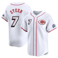 Pouc C.Reds #7 Spencer Steer Player White Speedway Classic Home Limited Stitched Jerseys