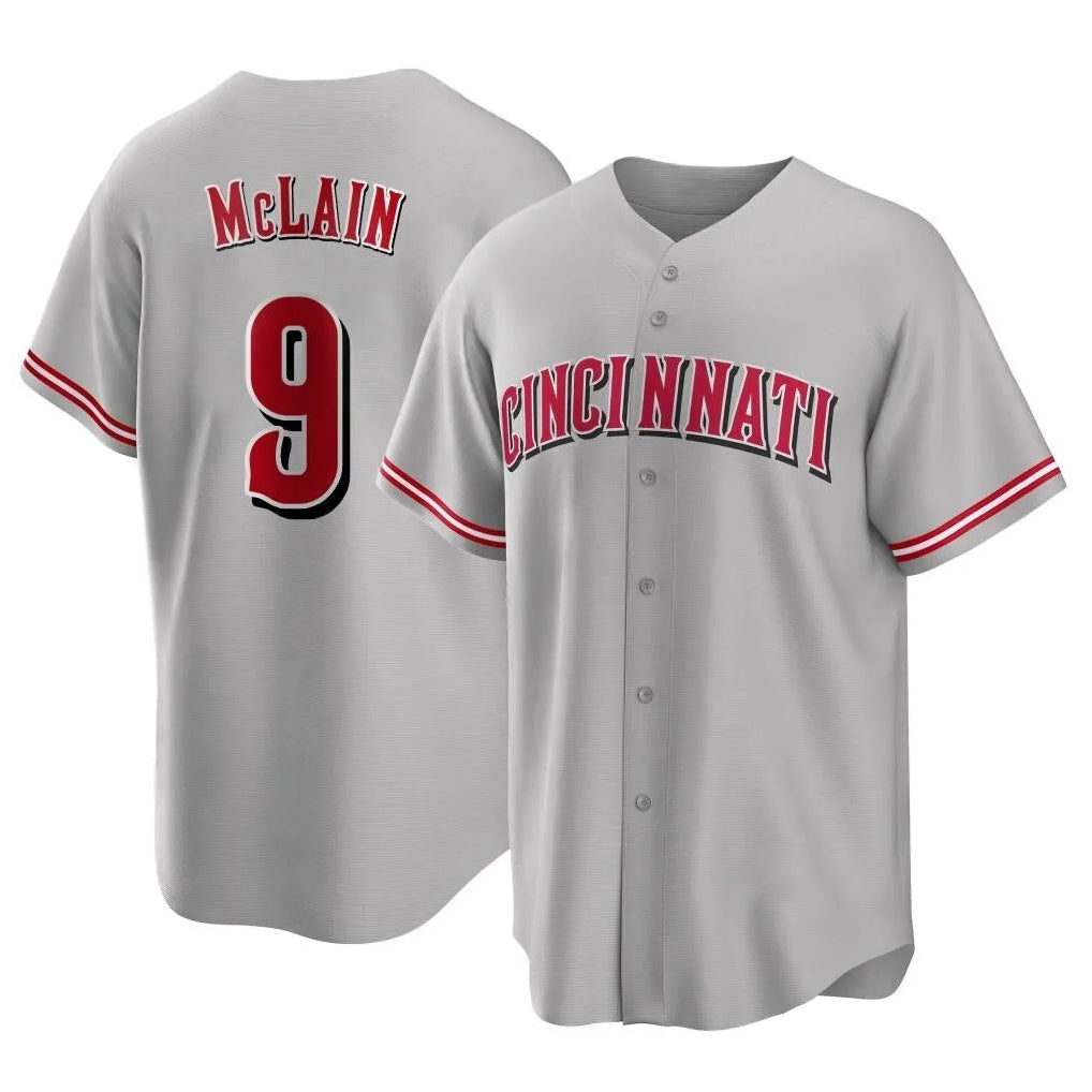 Pouc C.Reds #9 Matt McLain Player Gray Home Game Stitched Jerseys