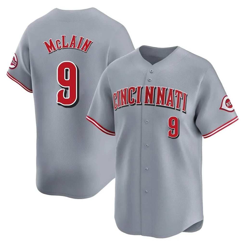 Pouc C.Reds #9 Matt McLain Player Gray Home Limited Stitched Jerseys