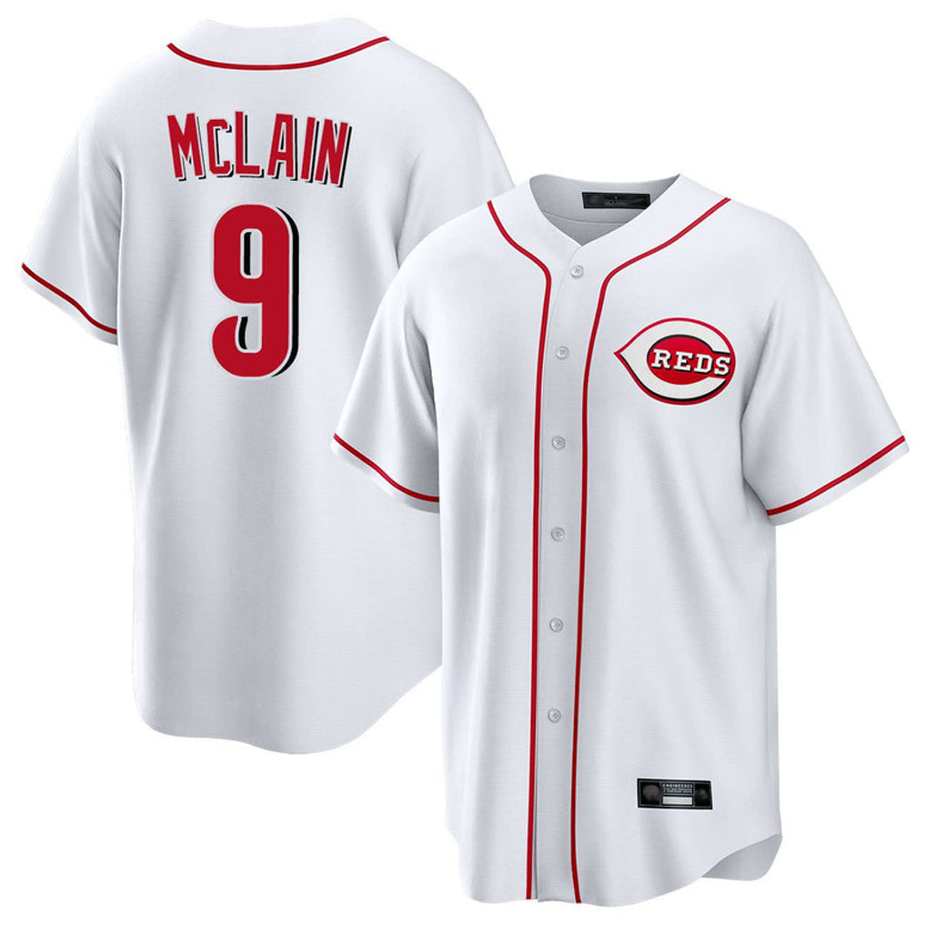 Pouc C.Reds #9 Matt McLain Player White Game Home Stitched Jerseys