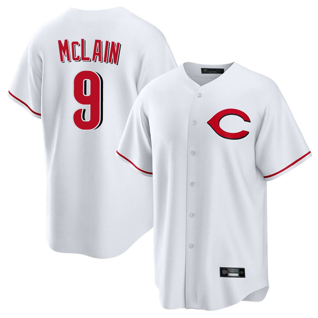 Pouc C.Reds #9 Matt McLain Player White Home Game Stitched Jerseys