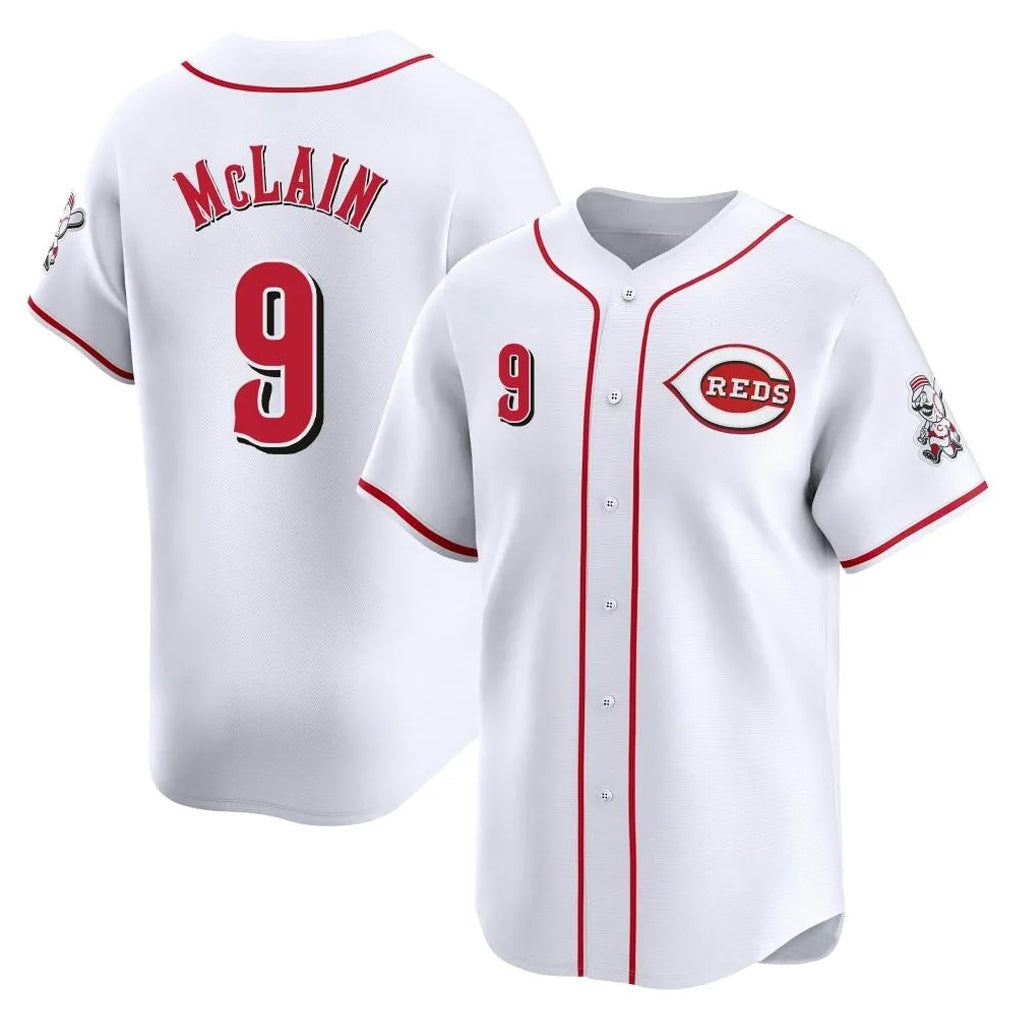 Pouc C.Reds #9 Matt McLain Player White Home Limited Stitched Jerseys