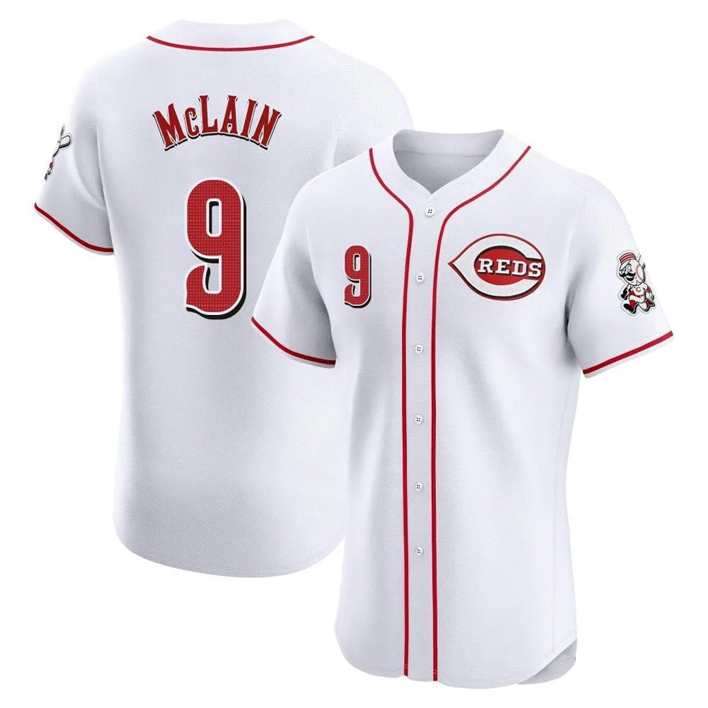 Pouc C.Reds #9 Matt McLain Player White Limited Elite Home Stitched Jerseys