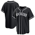 Pouc C.Rockies Black Fashion Out Home Game Blank Player Stitched Jerseys