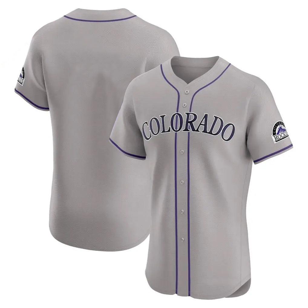 Pouc C.Rockies Gray Limited Elite Home Blank Player Stitched Jerseys