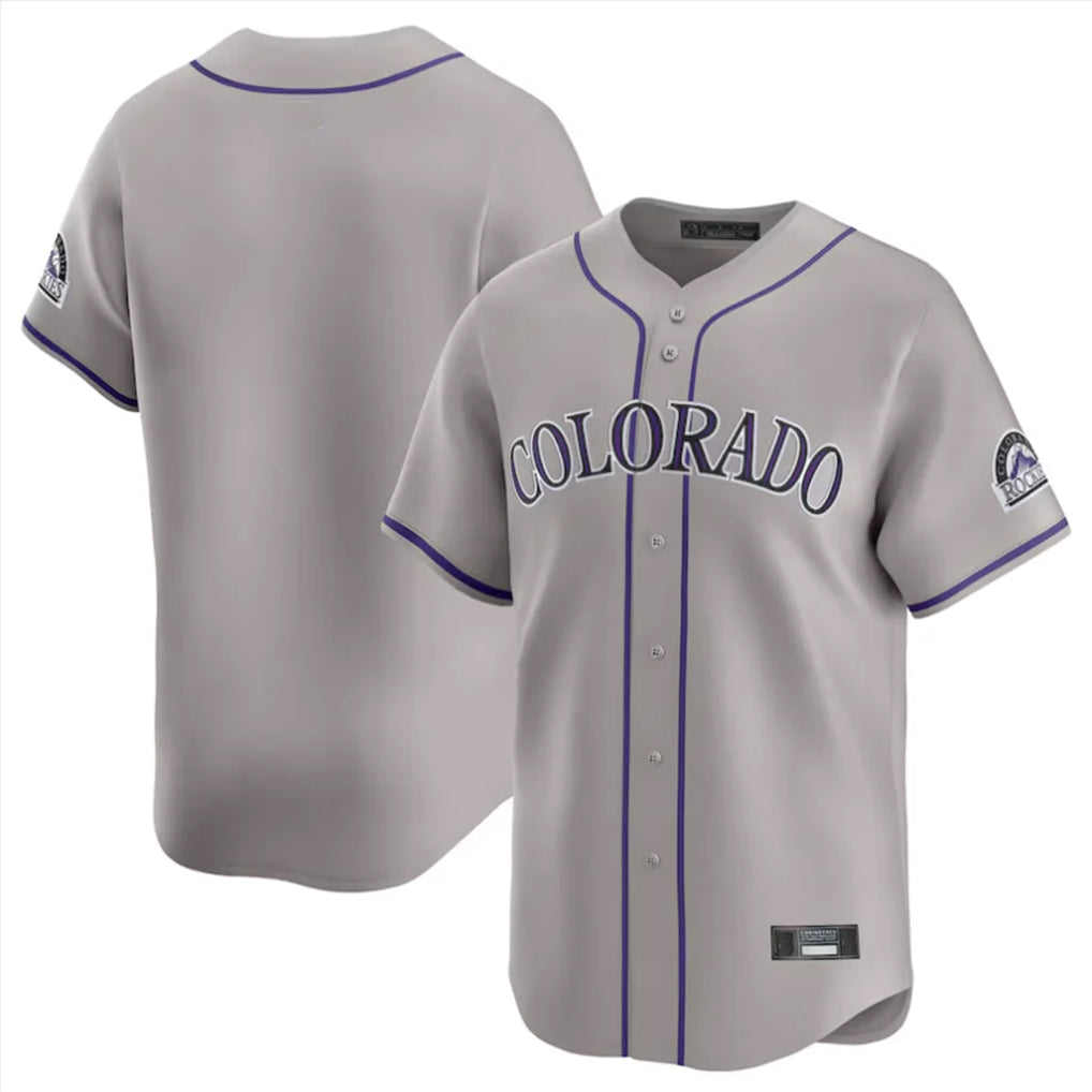 Pouc C.Rockies Gray Limited Home Blank Player Stitched Jerseys