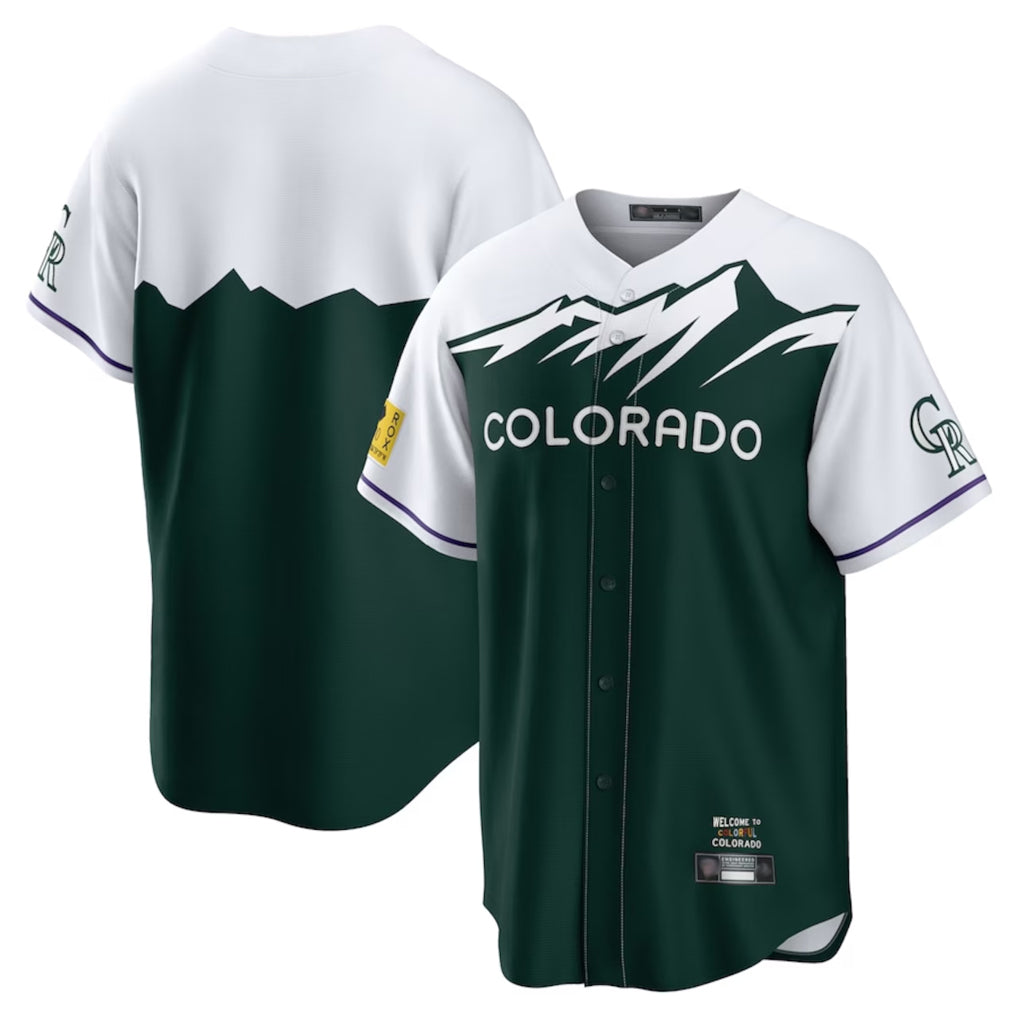 Pouc C.Rockies Green City Connect Home Game Blank Player Stitched Jerseys
