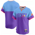 Pouc C.Rockies Purple-Light Blue City Connect Limited Home T-shirt Blank Player Stitched Jerseys