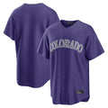 Pouc C.Rockies Purple Game Home Blank Player Stitched Jerseys