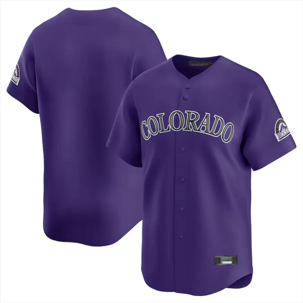 Pouc C.Rockies Purple Limited Home Blank Player Stitched Jerseys