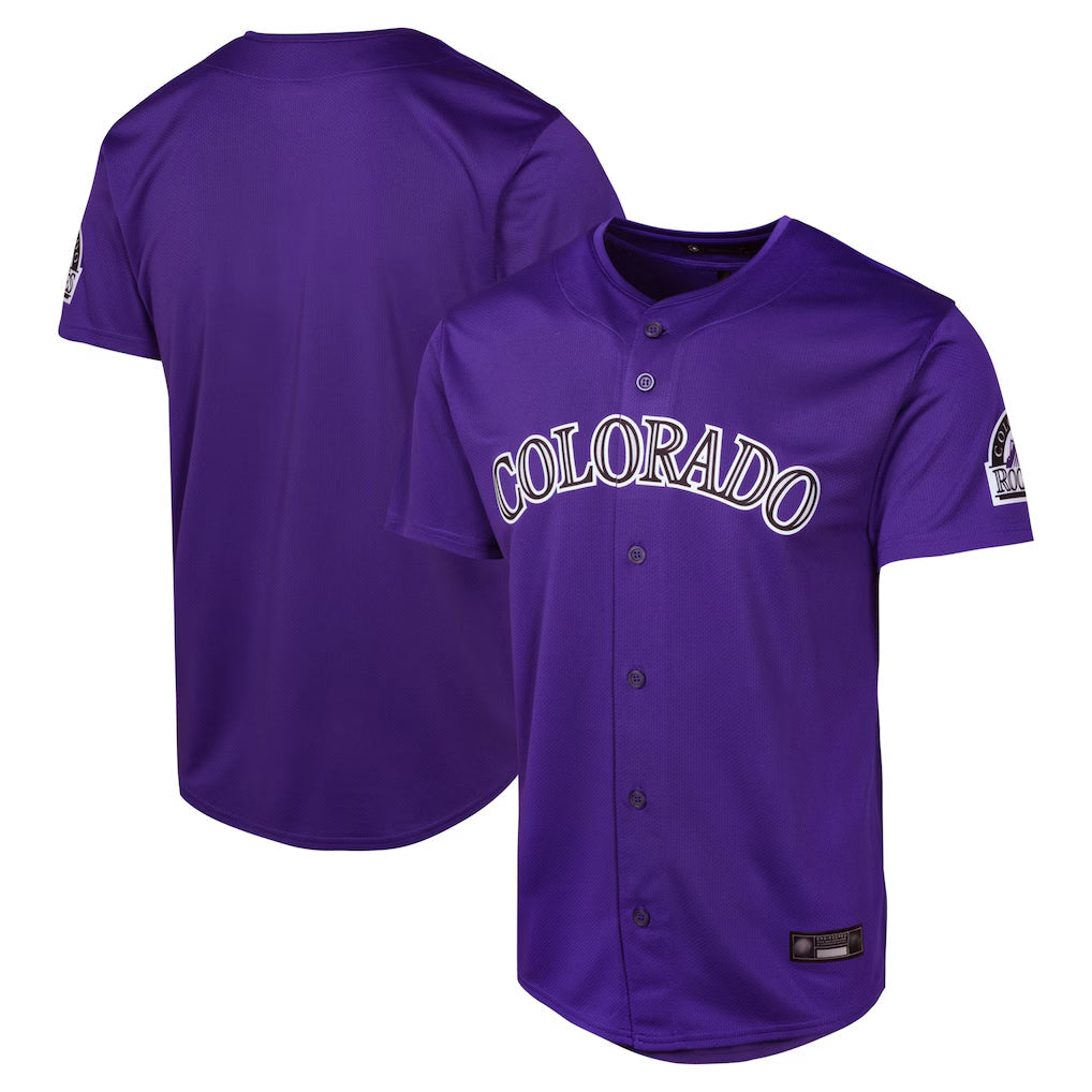 Pouc C.Rockies Purple Limited Home Game Blank Player Stitched Jerseys