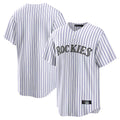 Pouc C.Rockies White Game Home Blank Player Stitched Jerseys