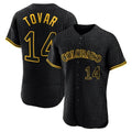 Pouc C.Rockies #14 Ezequiel Tovar Player Black Snake Skin City Limited Elite Home Stitched Jerseys