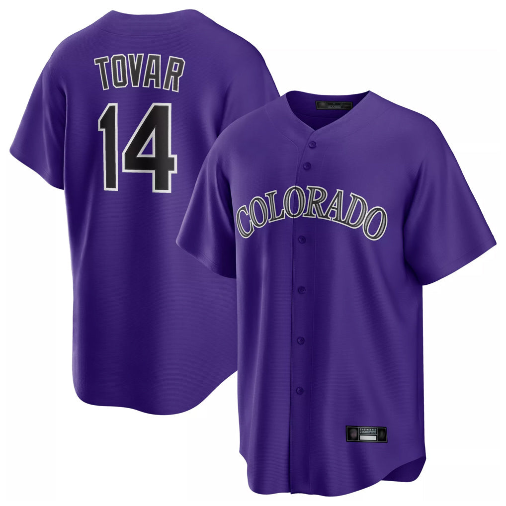 Pouc C.Rockies #14 Ezequiel Tovar Player Purple Game Home Stitched Jerseys