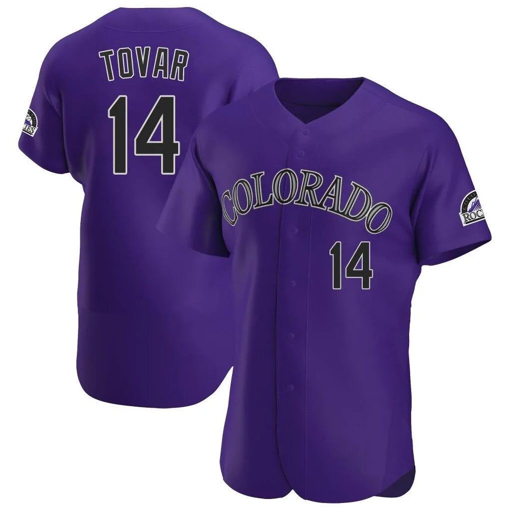 Pouc C.Rockies #14 Ezequiel Tovar Player Purple Limited Elite Home Stitched Jerseys