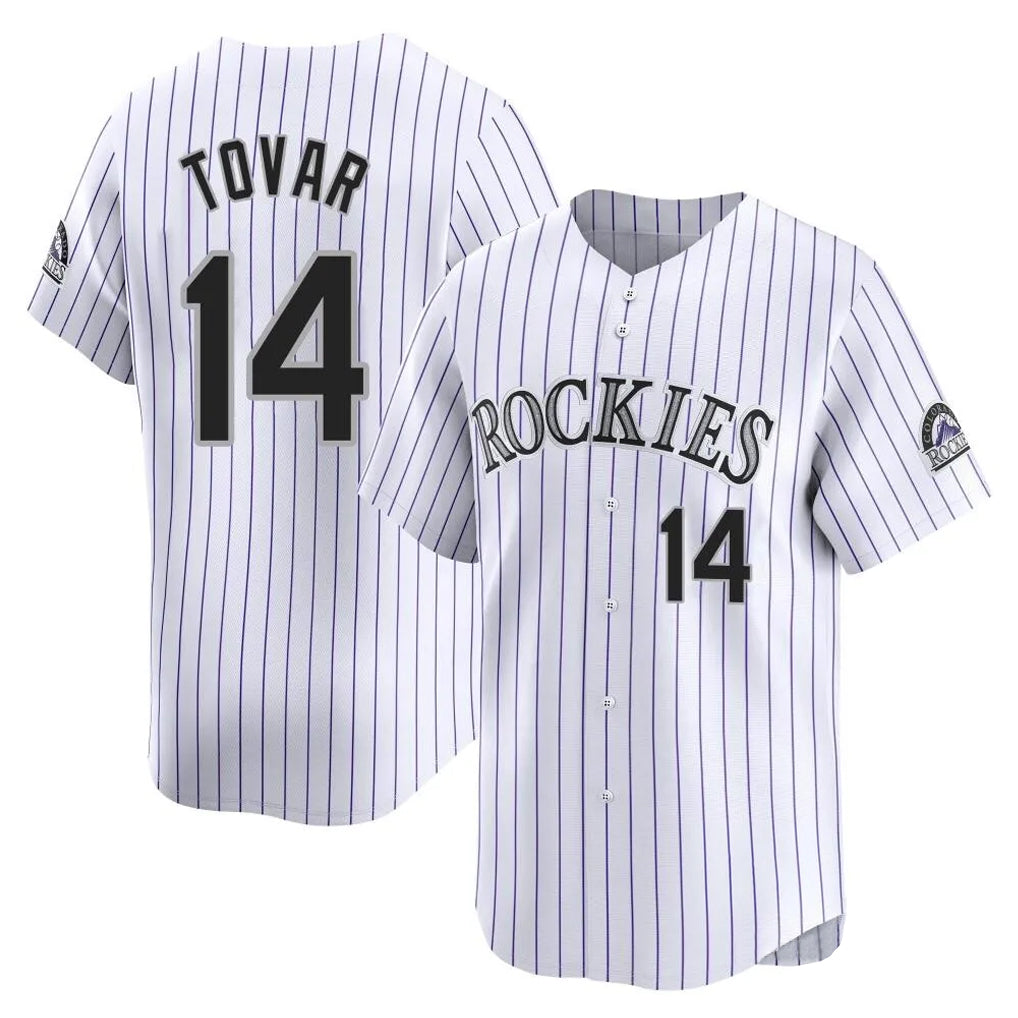 Pouc C.Rockies #14 Ezequiel Tovar Player White Limited Home Stitched Jerseys