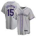 Pouc C.Rockies #15 Hunter Goodman Player Gray Game Home Stitched Jerseys