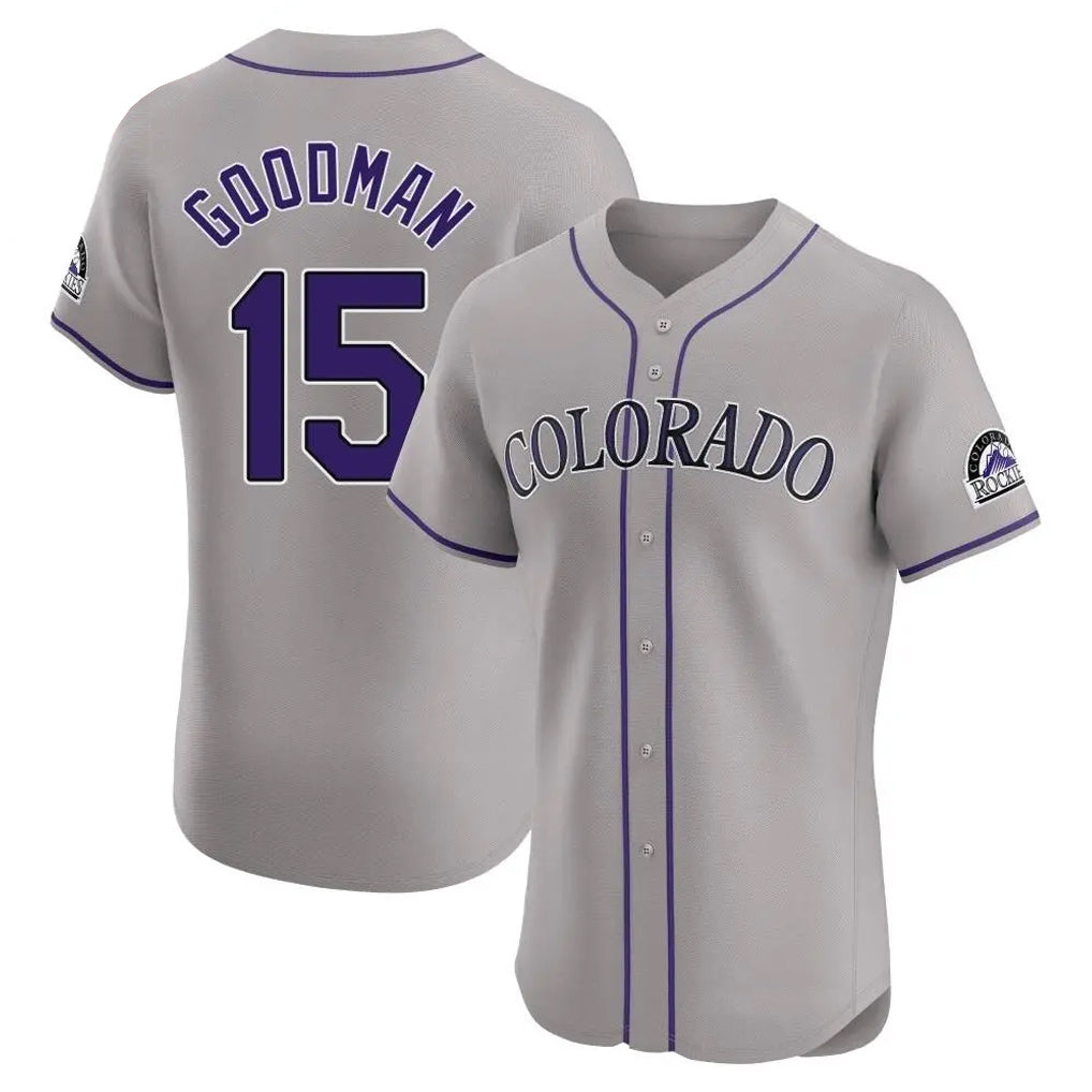 Pouc C.Rockies #15 Hunter Goodman Player Gray Limited Elite Home Stitched Jerseys