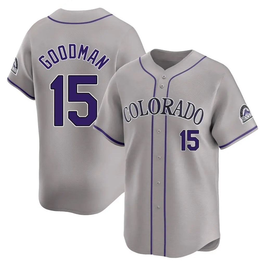 Pouc C.Rockies #15 Hunter Goodman Player Gray Limited Home Stitched Jerseys