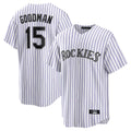 Pouc C.Rockies #15 Hunter Goodman Player White Game Home Stitched Jerseys