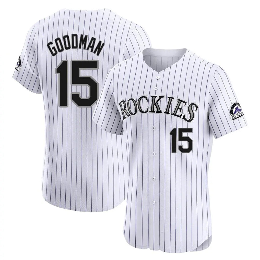 Pouc C.Rockies #15 Hunter Goodman Player White Limited Elite Home Stitched Jerseys
