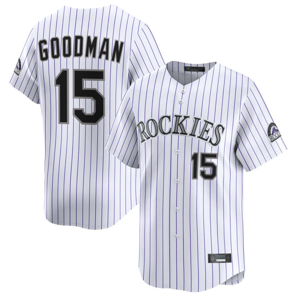 Pouc C.Rockies #15 Hunter Goodman Player White Limited Home Stitched Jerseys