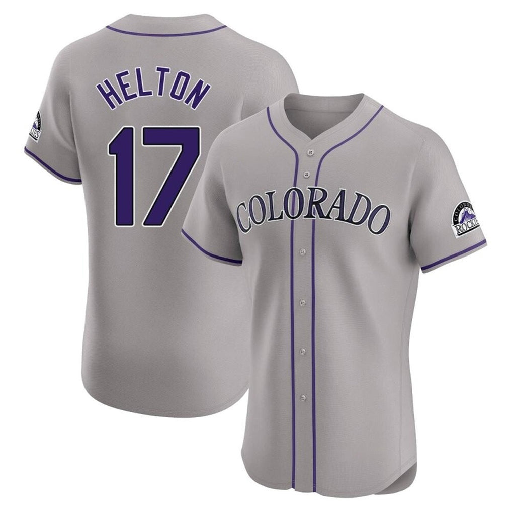 Pouc C.Rockies #17 Todd Helton Player Gray Limited Elite Home Stitched Jerseys