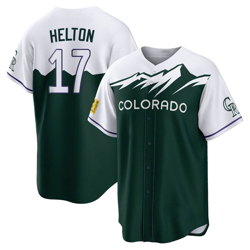Pouc C.Rockies #17 Todd Helton Player Green City Connect Home Game Stitched Jerseys