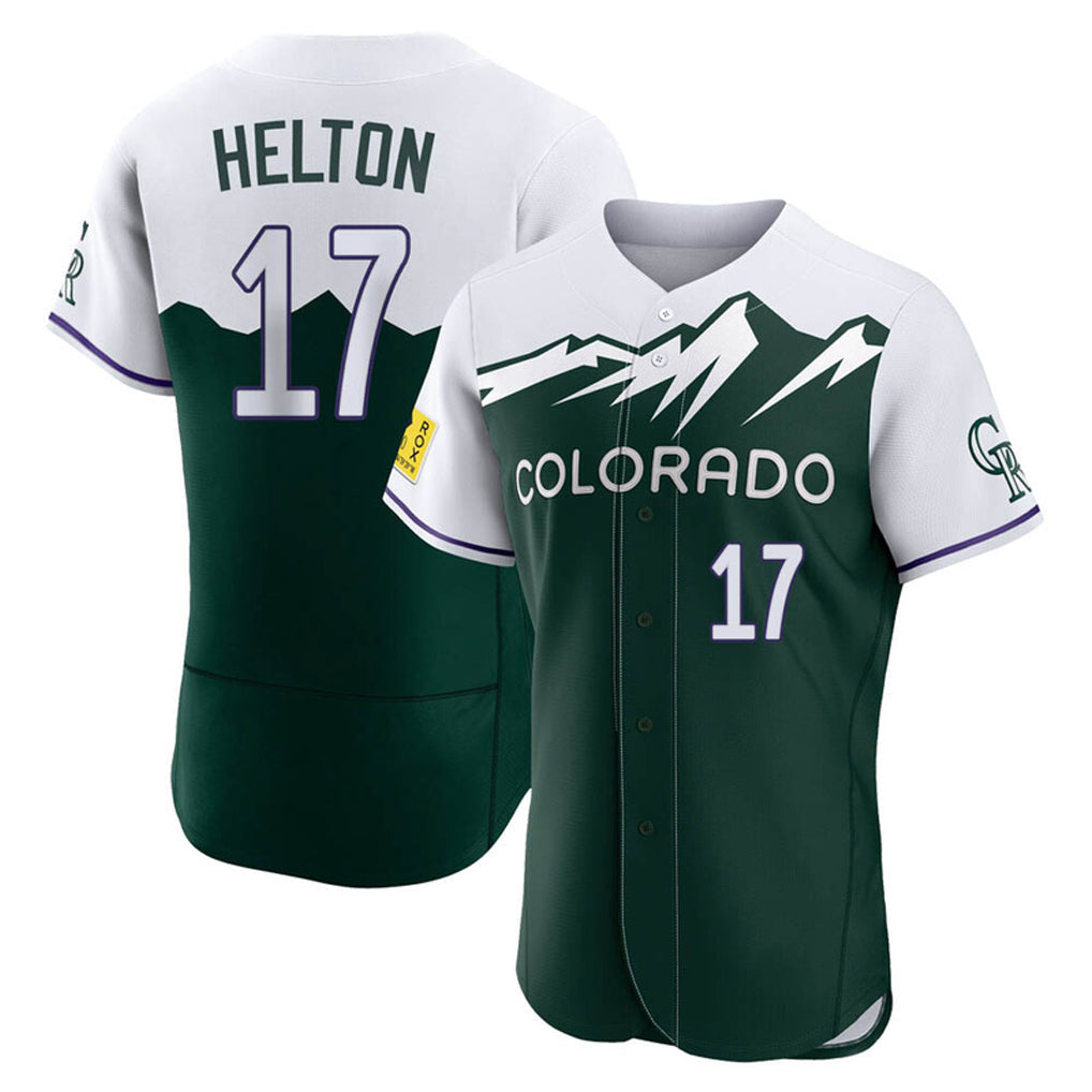 Pouc C.Rockies #17 Todd Helton Player Green City Connect Limited Elite Home Stitched Jerseys