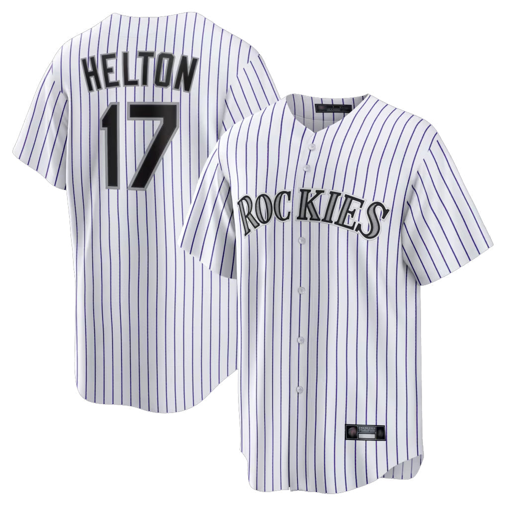 Pouc C.Rockies #17 Todd Helton Player White Game Home Stitched Jerseys