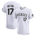 Pouc C.Rockies #17 Todd Helton Player White Limited Elite Home Stitched Jerseys