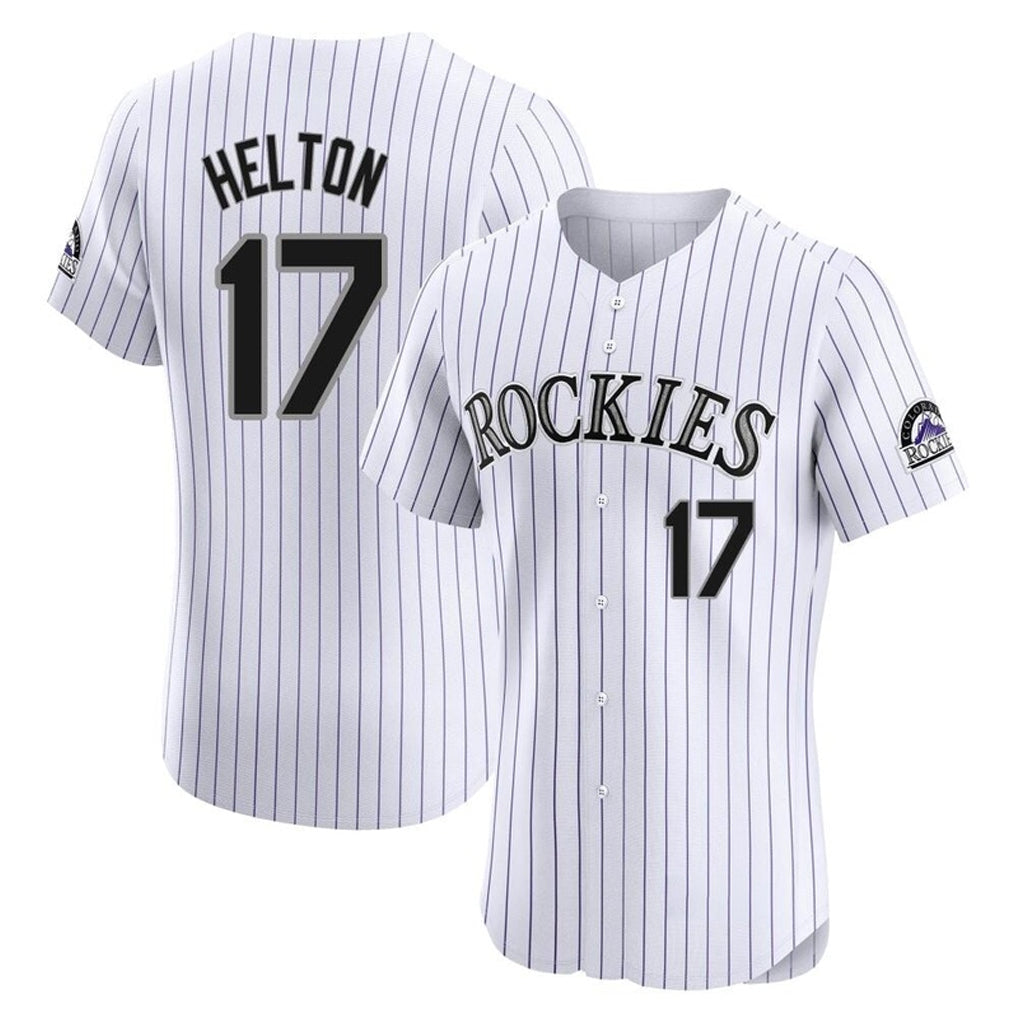 Pouc C.Rockies #17 Todd Helton Player White Limited Elite Home Stitched Jerseys