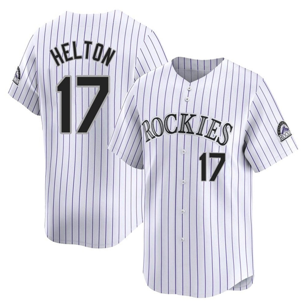 Pouc C.Rockies #17 Todd Helton Player White Limited Home Stitched Jerseys