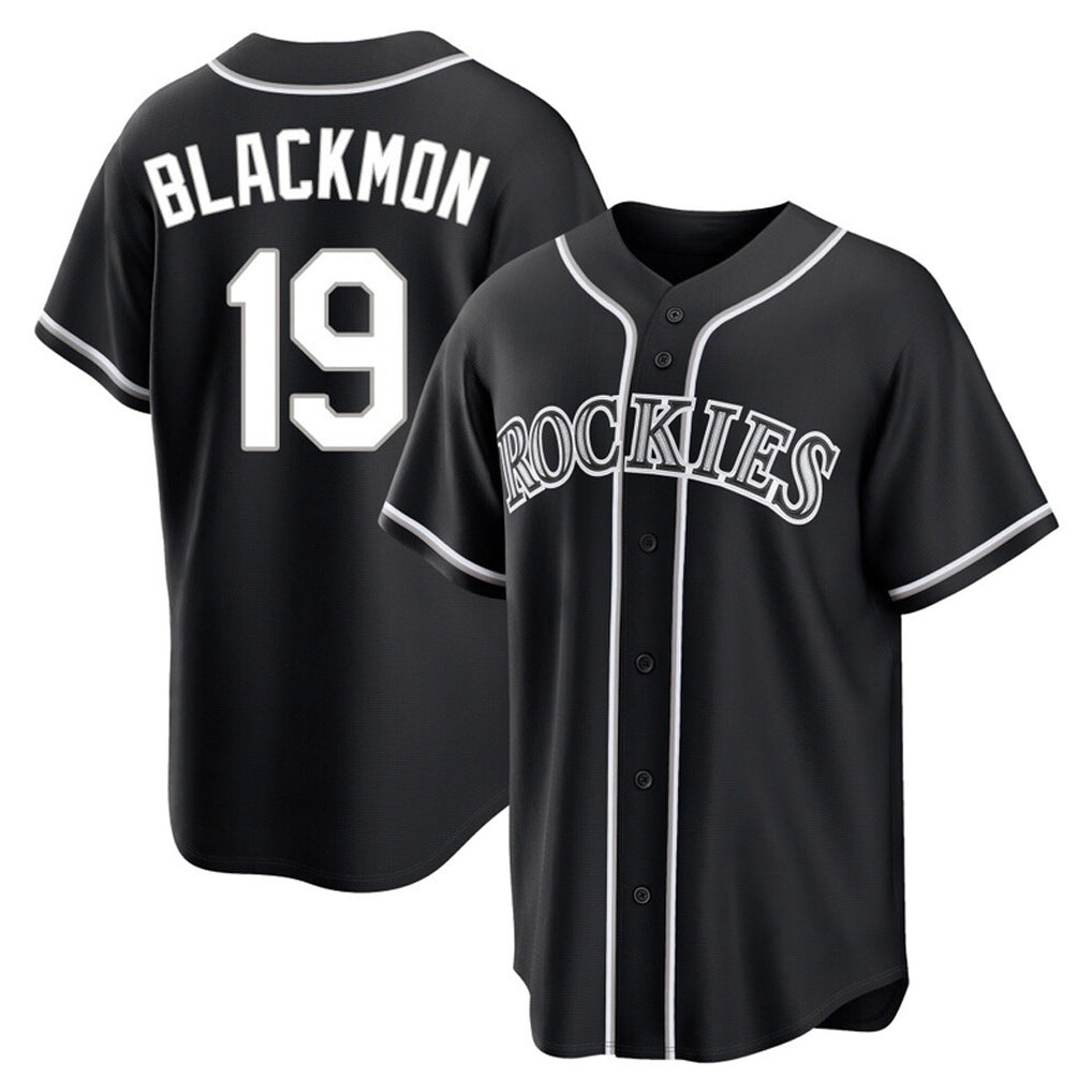 Pouc C.Rockies #19 Charlie Blackmon Player Black Fashion Out Home Game Stitched Jerseys