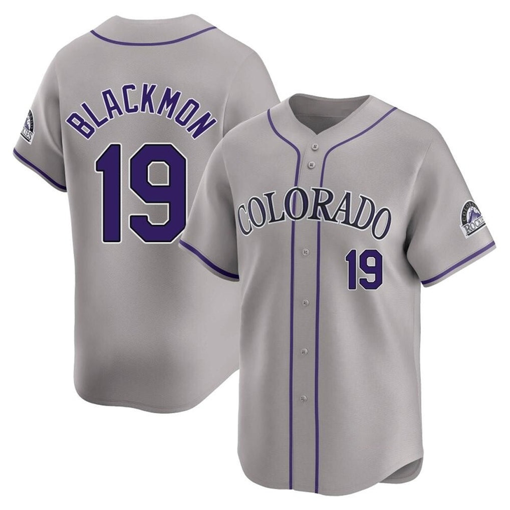 Pouc C.Rockies #19 Charlie Blackmon Player Gray Limited Home Stitched Jerseys