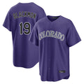 Pouc C.Rockies #19 Charlie Blackmon Player Purple Game Home Stitched Jerseys