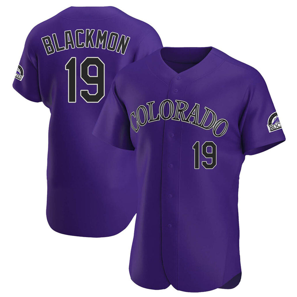 Pouc C.Rockies #19 Charlie Blackmon Player Purple Limited Elite Home Stitched Jerseys