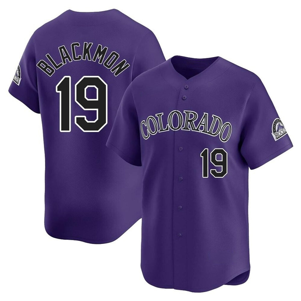 Pouc C.Rockies #19 Charlie Blackmon Player Purple Limited Home Stitched Jerseys