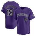 Pouc C.Rockies #19 Charlie Blackmon Player Purple Limited Home Stitched Jerseys