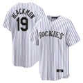 Pouc C.Rockies #19 Charlie Blackmon Player White Game Home Stitched Jerseys