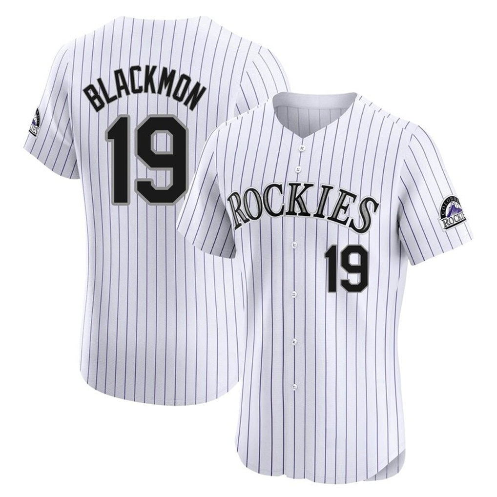 Pouc C.Rockies #19 Charlie Blackmon Player White Limited Elite Home Stitched Jerseys