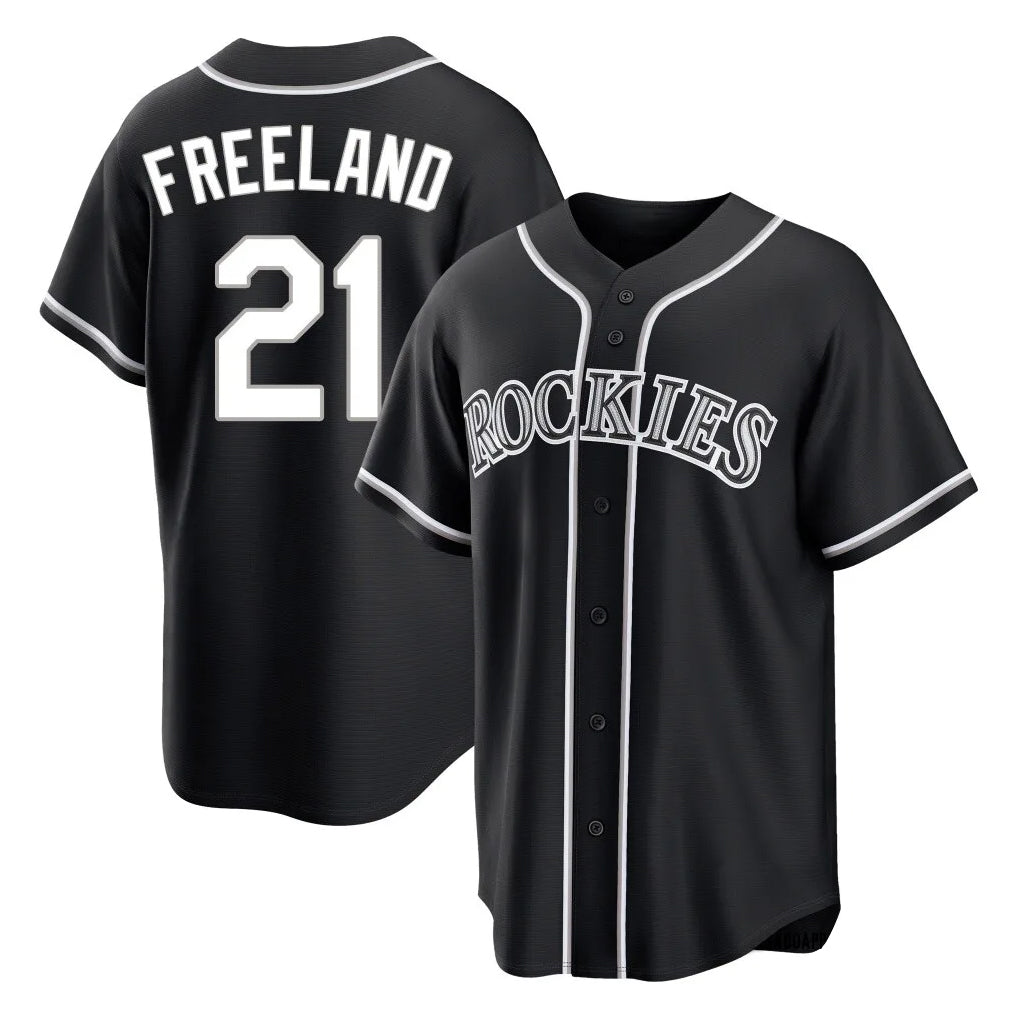 Pouc C.Rockies #21 Kyle Freeland Player Black Fashion Out Home Game Stitched Jerseys