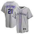 Pouc C.Rockies #21 Kyle Freeland Player Gray Game Home Stitched Jerseys