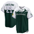 Pouc C.Rockies #21 Kyle Freeland Player Green City Connect Home Game Stitched Jerseys
